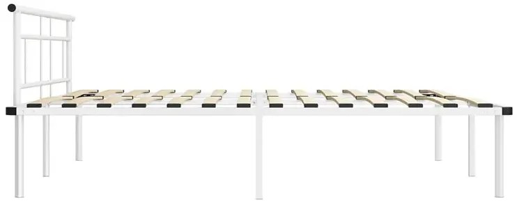 Białe metalowe łóżko małżeńskie 200x200 cm - Nikel