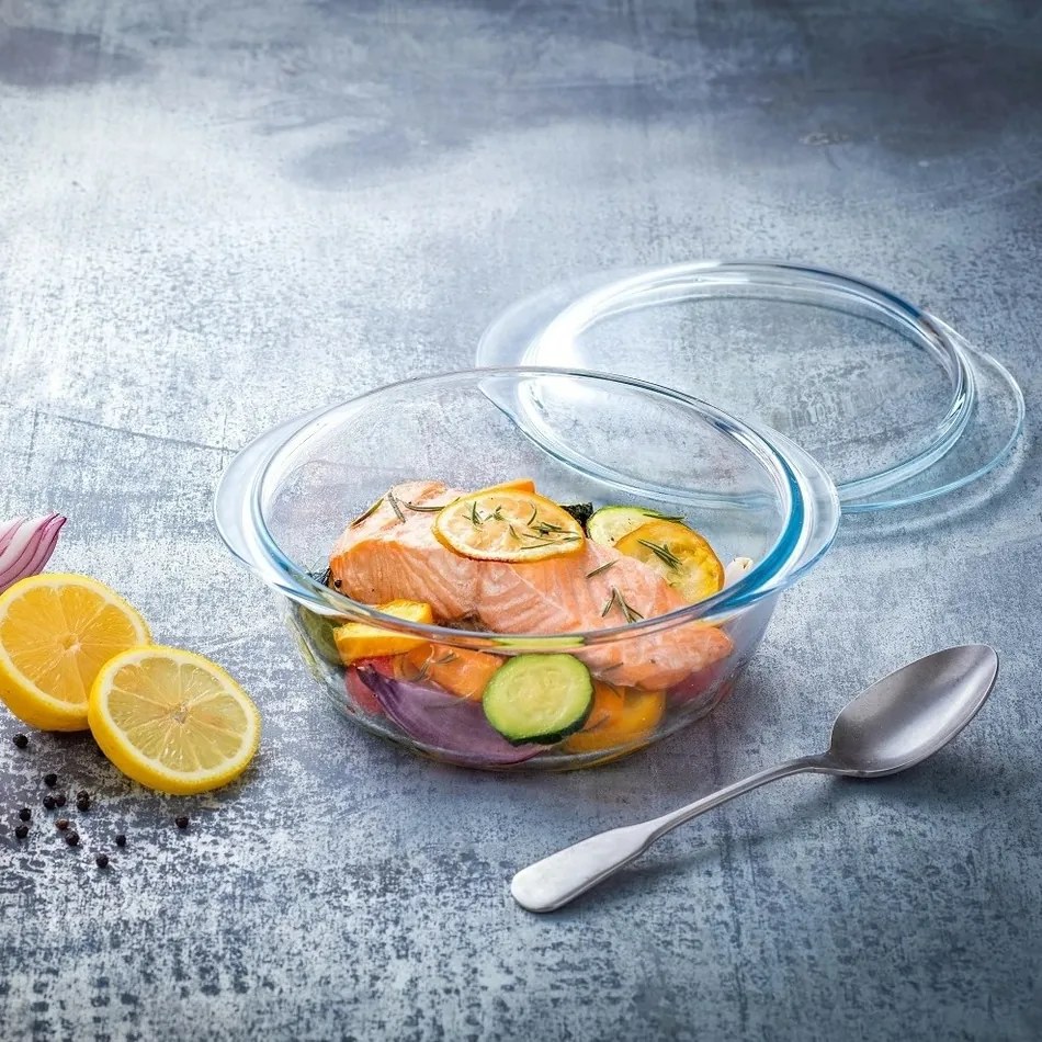 Pyrex Szklana zapiekanka z pokrywką okrągła 3 l