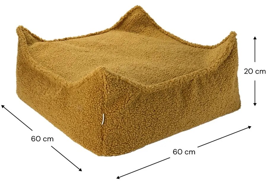 Brązowy dziecięcy worek do siedzenia z materiału bouclé Square – Wigiwama