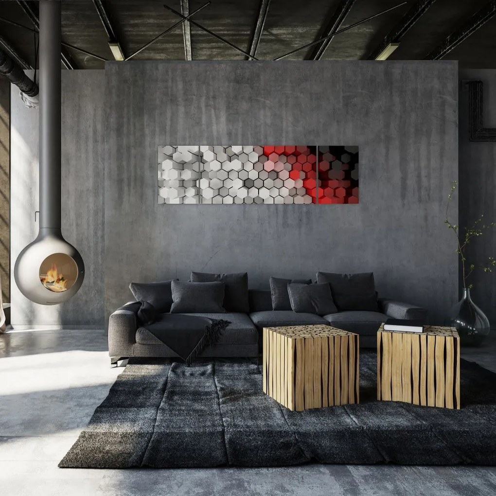 Obraz - sześciokąty 3D (170x50 cm)