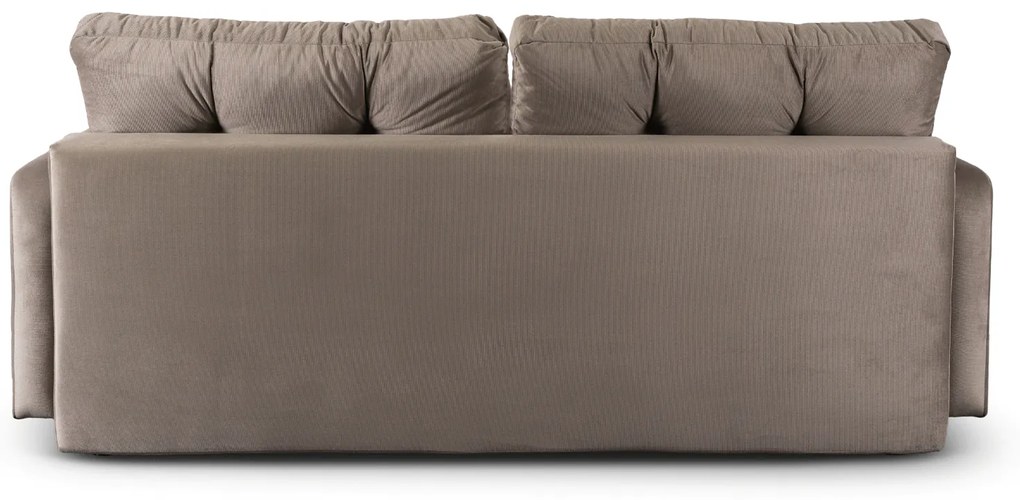 Sofa z Funkcją Spania SEUL Rozkładana Dwuosobowa Welurowa Beżowa Nowoczesna do Salonu