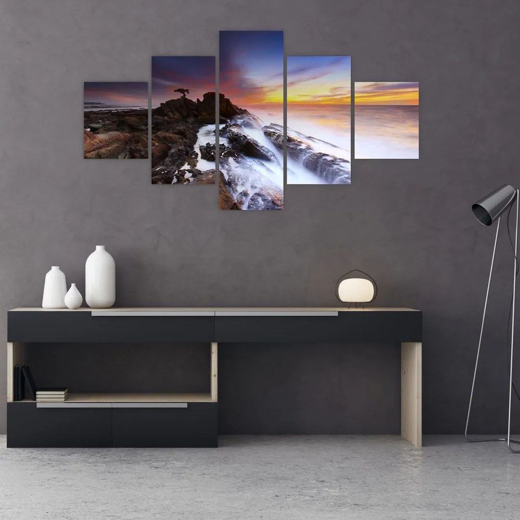 Obraz góry we mgle (125x70 cm)