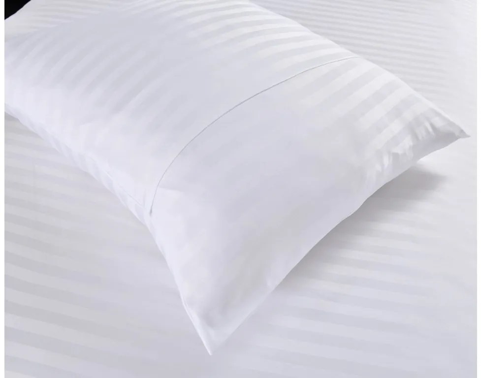 PrzytulneMieszkanie.pl PrzytulneMieszkanie.pl Hotelowa pościel z mikrowłókna JASMINE biała - pasek 2 cm Rozmiar pościeli: 70 x 90 cm | 140 x 200 cm