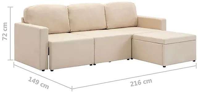 Rozkładana sofa modułowa ciemnokremowa - Odi 4Q