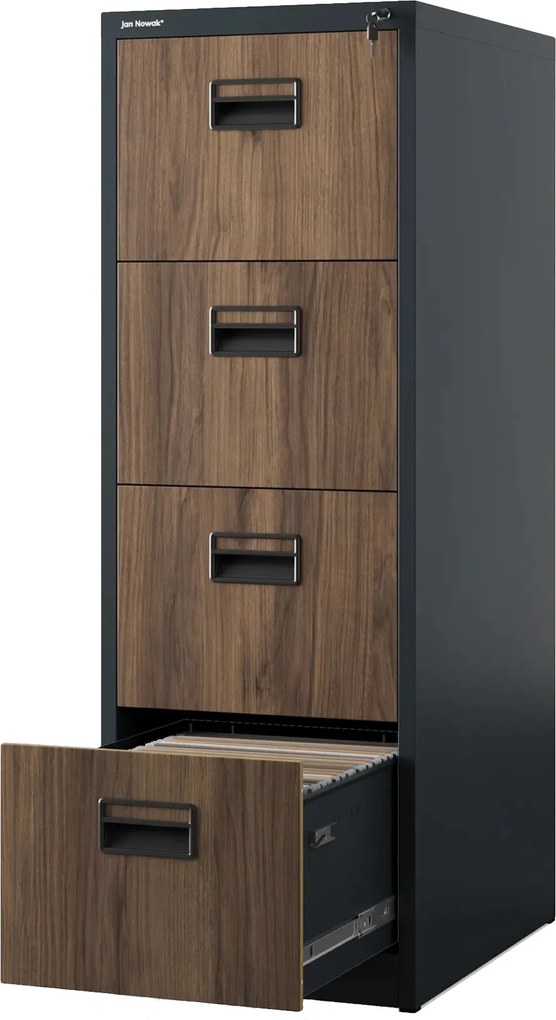 Szafka kartotekowa Eco Design Sara V4, 46x62x132 cm, antracyt/orzech