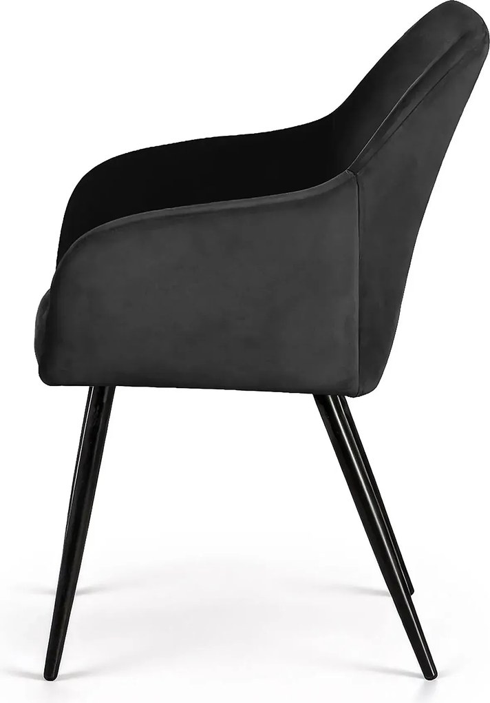 Zestaw 4 welurowych krzeseł tapicerowanych A5-B51