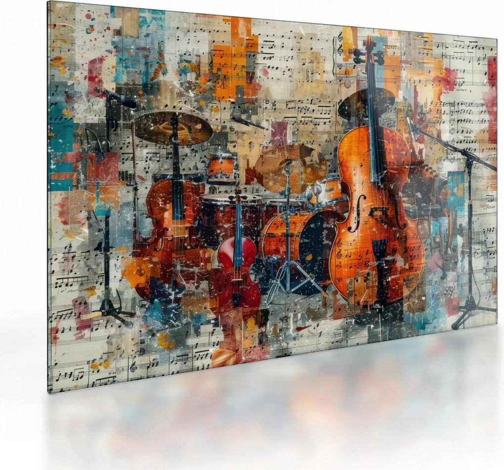 Obraz na szkle - Instrumenty muzyczne (70x50 cm)