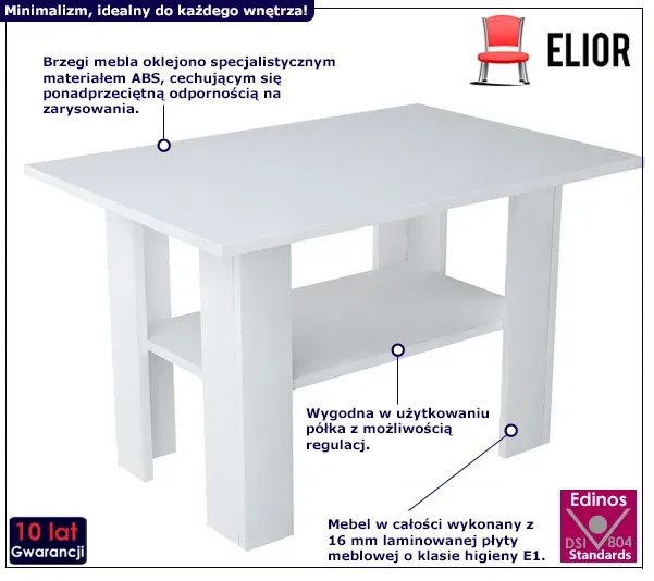 Stolik Kawowy Biały Do Salonu M8-Z78
