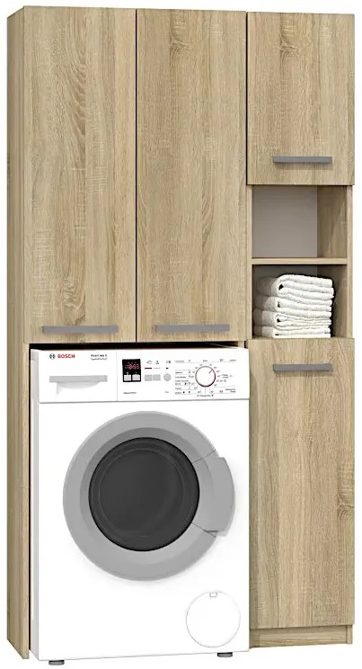 Komplet skandynawskich szafek łazienkowych dąb sonoma Z0-C86