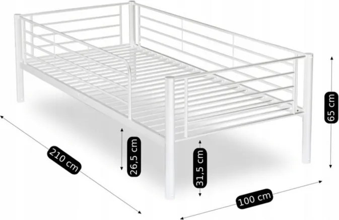 Łóżko Piętrowe Dla Dzieci 90x200 cm RODEZ Metalowe Białe