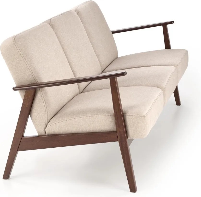 3-osobowa sofa do salonu z drewnianymi podłokietnikami Milano 3S Halmar