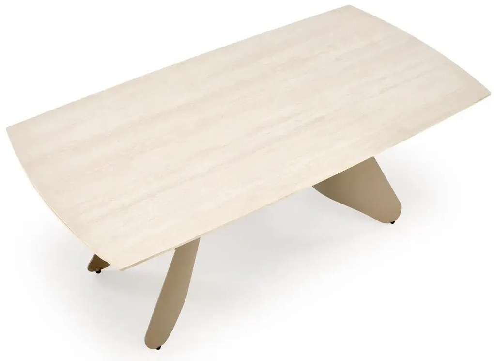 Stół rozkładany SALIX 180(260)x90 trawertyn/kaszmirowy HALMAR