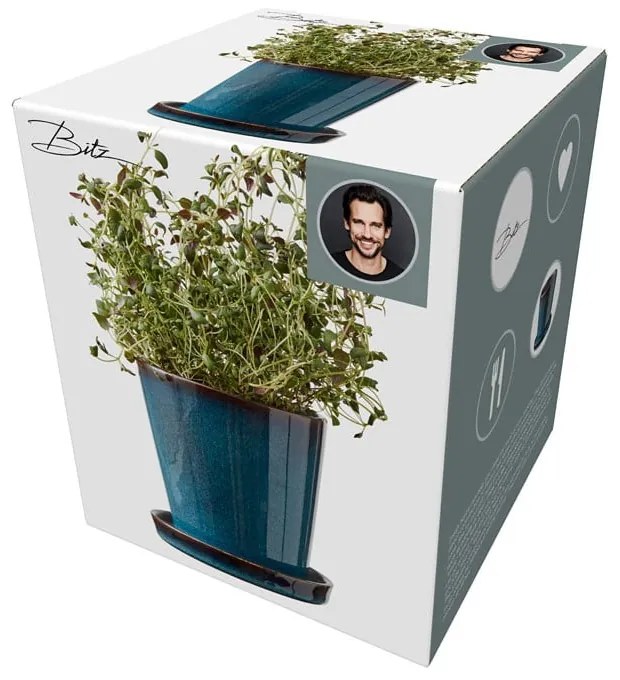 Kamionkowa osłonka na doniczkę ø 10 cm Gastro Dark Blue/Black – Bitz