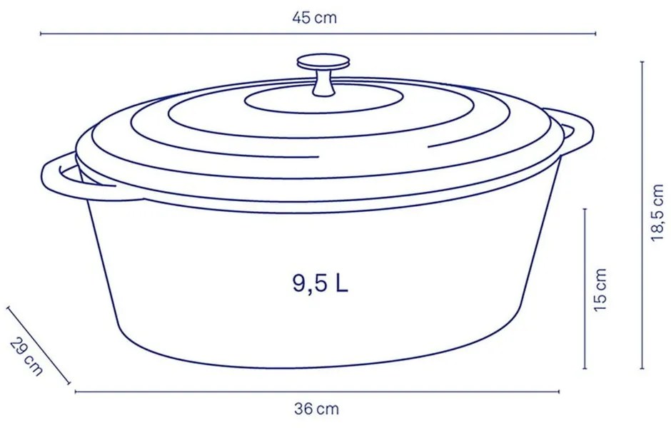 Czerwony garnek żeliwny Kela Calido, szer. 36 cm