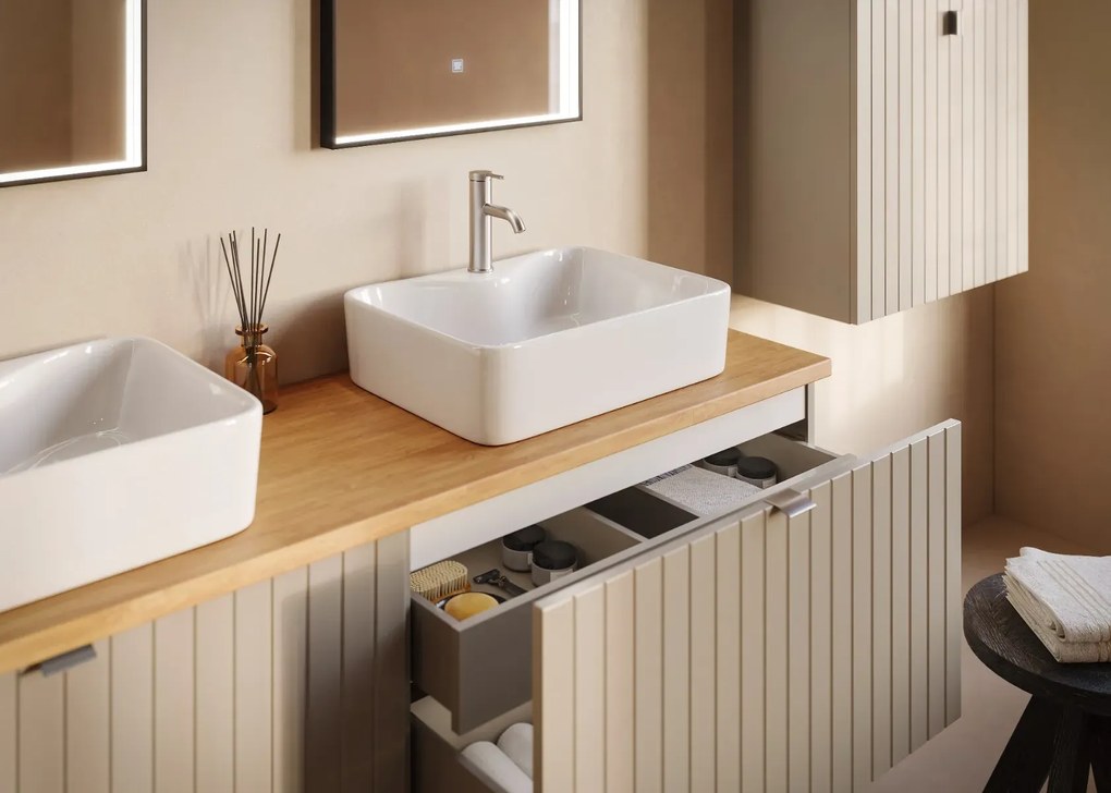 Szafka pod umywalkę HARMO 80 cm kaszmir półmat KROFAM