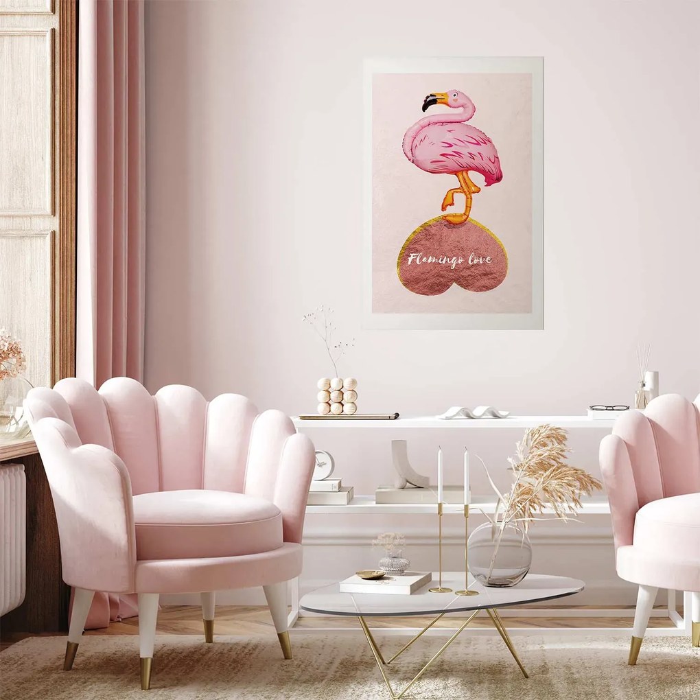 Plakat Zakochany flaming 29,7x42 cm bez ramy z marginesem ARTGEIST B