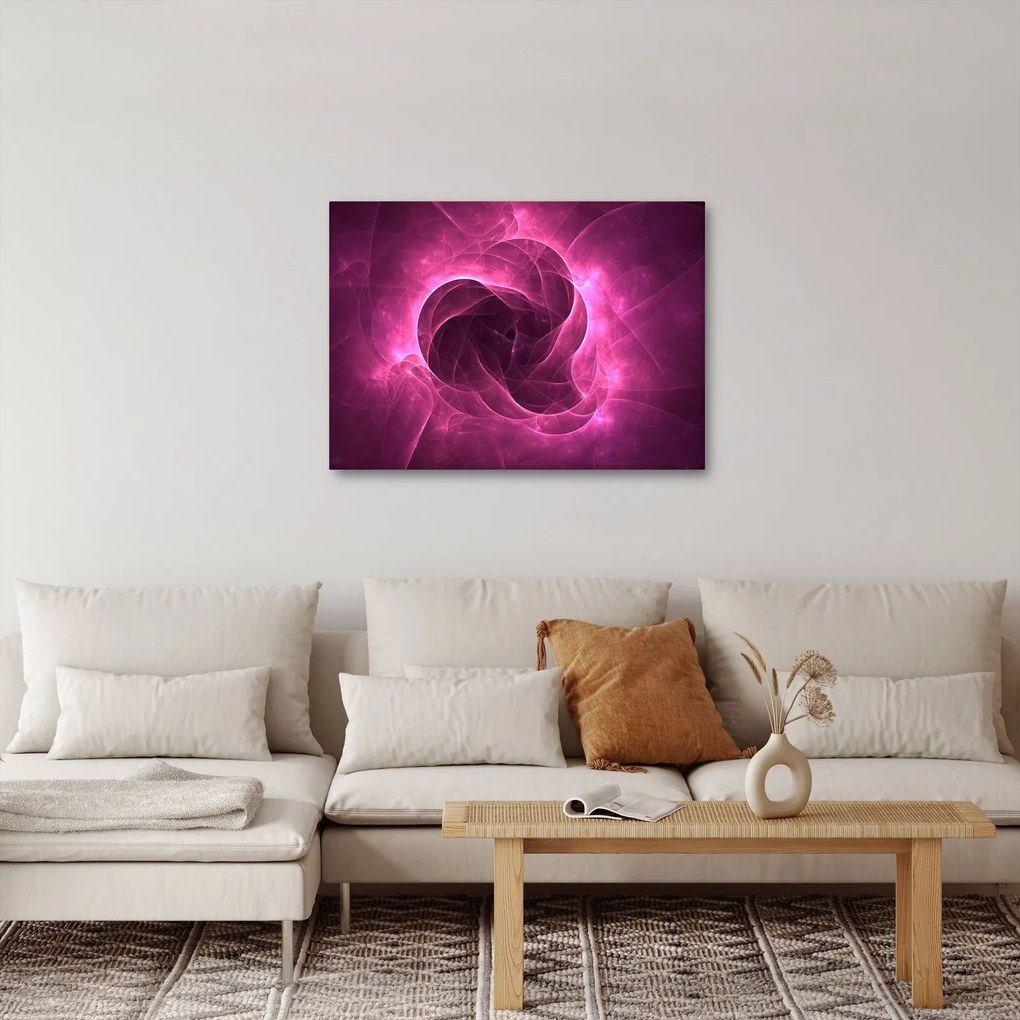 Obraz nowoczesnej różowej abstrakcji (70x50 cm)