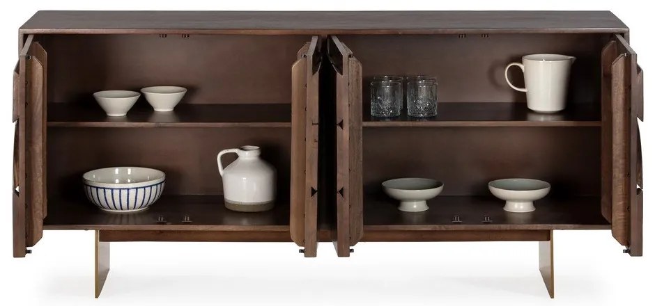 Brązowa komoda z litego drewna mango 165x76x40 cm Trisha – MOME