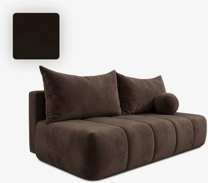 Sofa z Funkcją Spania SARIA Brązowa Welurowa Nowoczesna