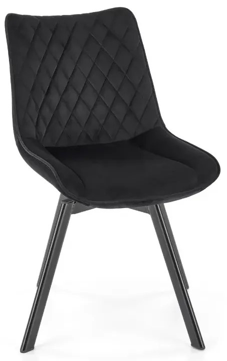 Krzesło tapicerowane K520 VELVET czarne obracane HALMAR