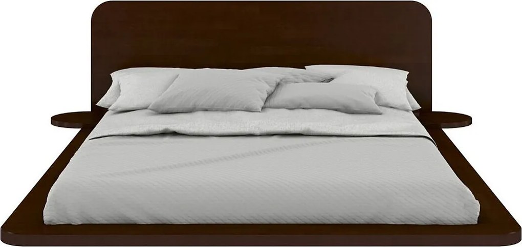 Łóżko lewitujące bukowe JAPANDIC / 160x200, kolor palisander