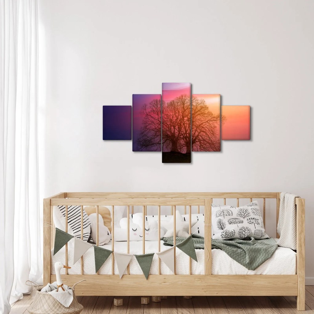 Obraz drzew we mgle (125x70 cm)