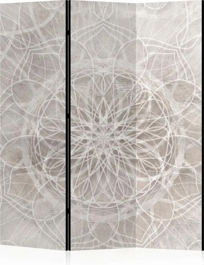 Parawan pokojowy 3-częściowy 135x172 Jednostronny dekoracyjny industrialny minimalistyczny Szary Mandala Na Betonie