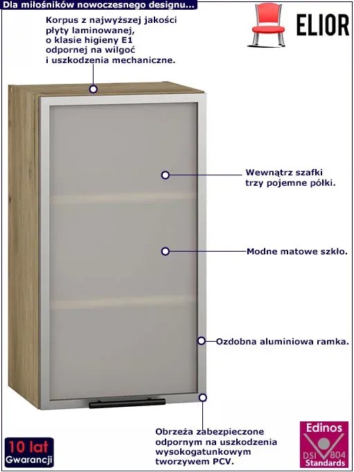 Szafka kuchenna z witryną lewostronną dąb craft Z8-T57