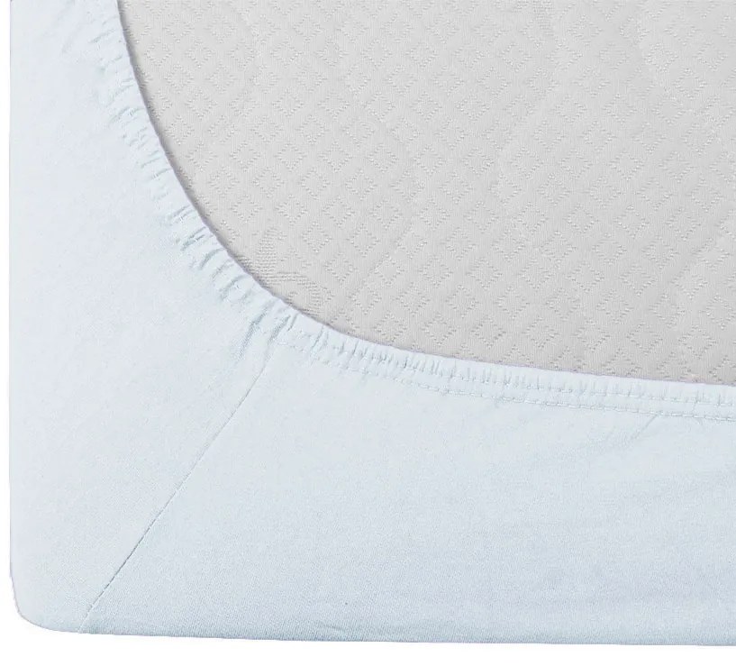 PrzytulneMieszkanie.pl Prześcieradło jersey lodowy niebieski 90 x 200 cm