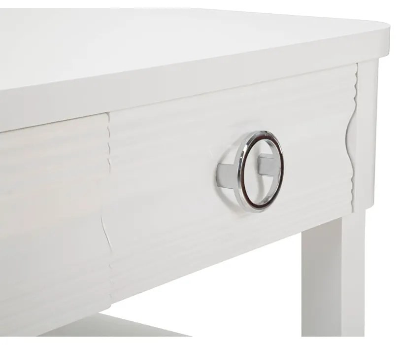 Biały stolik z litego drewna jodłowego 60x90 cm Shine – Mauro Ferretti