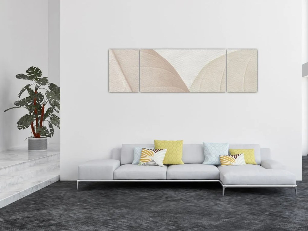 Obraz - Teksturowane liście (170x50 cm)