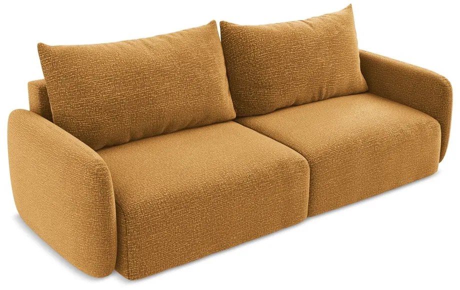 Pomarańczowa rozkładana/ze schowkiem sofa 238 cm Kalena – Makamii