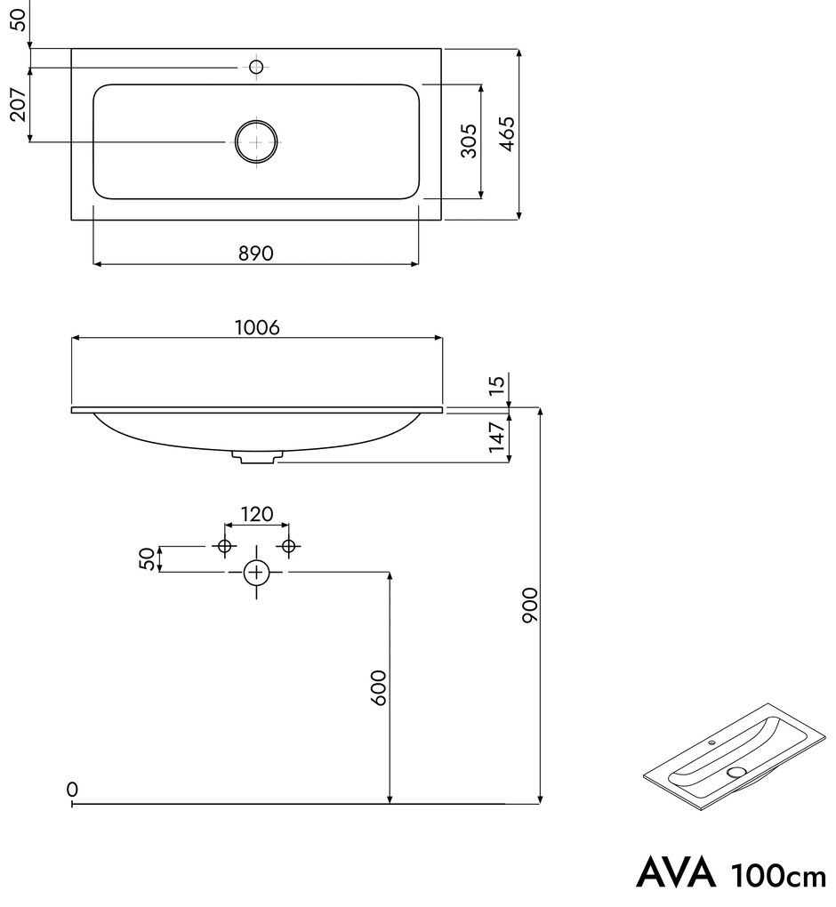 Szafka podumywalkowa AVA 100 cm