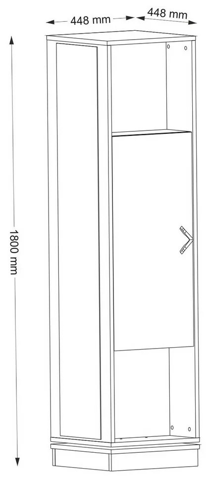 Wieszak obrotowy z lustrem Roll Walnut