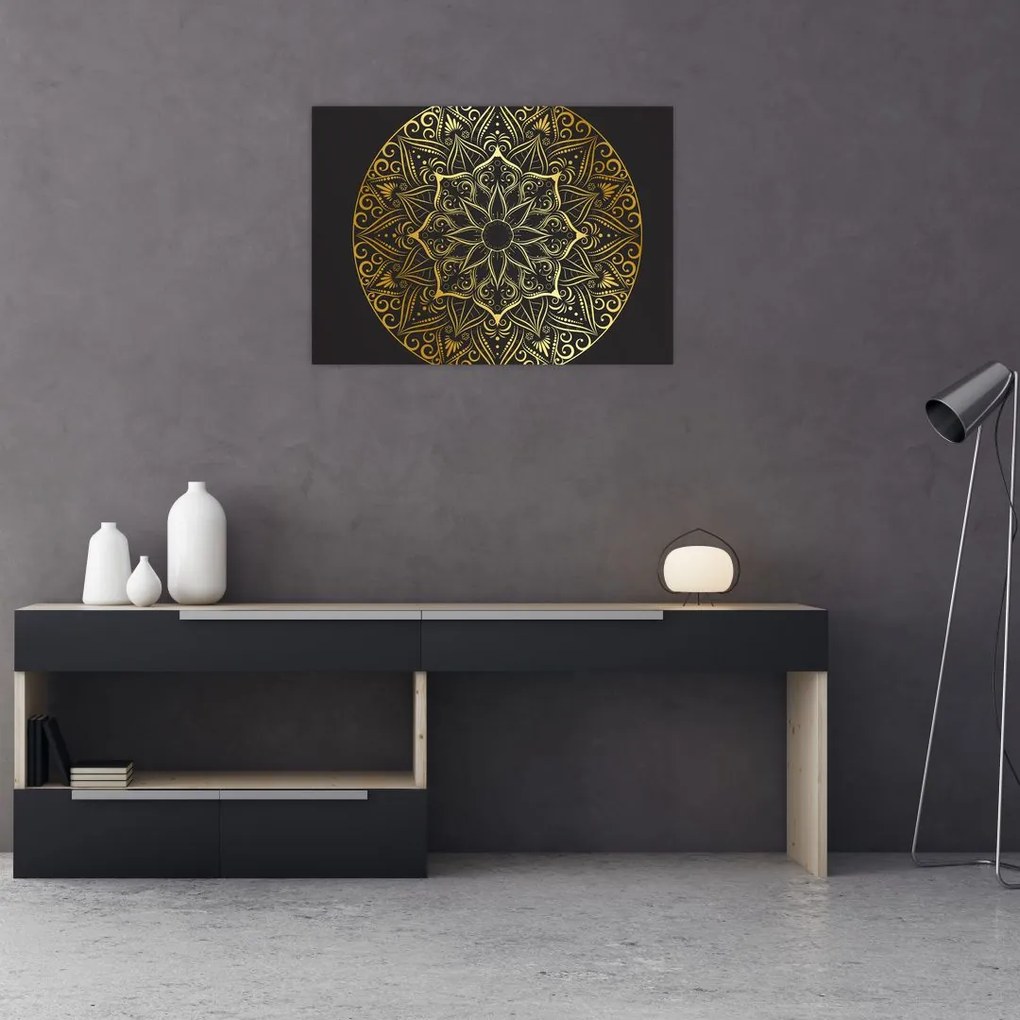 Obraz złotej abstrakcji (70x50 cm)