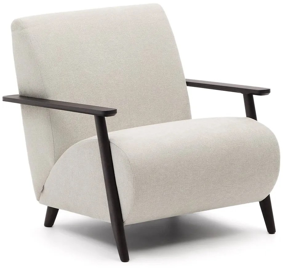 Beżowokremowy fotel z tkaniny szenilowej Meghan – Kave Home