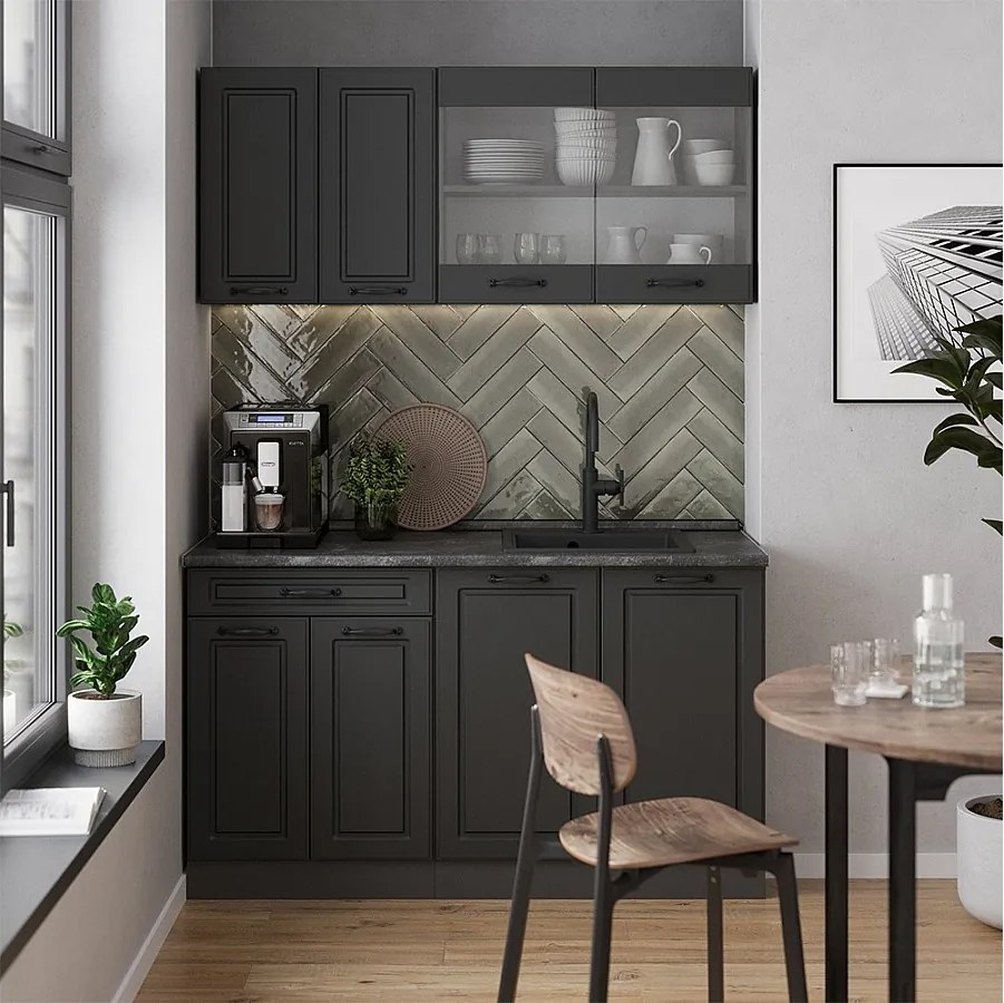 Pojedyncza kuchnia antracytowy dom wiejski/antracyt 140x46x81.6 r-line