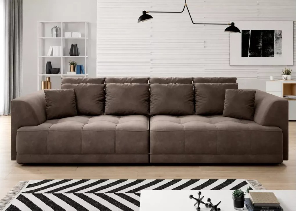 Sofa z elektrycznie wysuwanym siedziskiem Tiga - duża kanapa do pokoju gościnnego