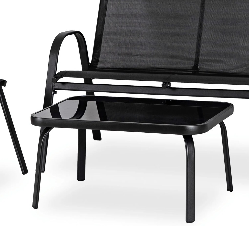 Mały zestaw mebli ogrodowych ze stolikiem Minnesota, czarny