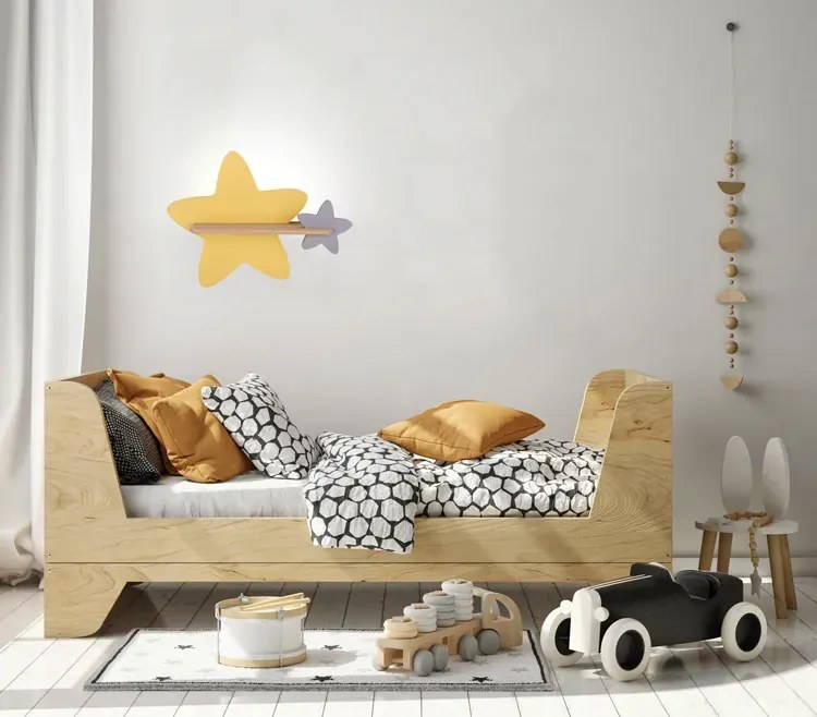 Żółto-szara lampka nocna dziecięca gwiazdki - K035-Beckett