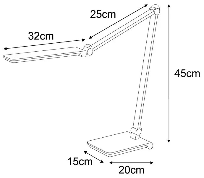 Srebrna nowoczesna lampka biurkowa LED - 4X A508 H8-F79
