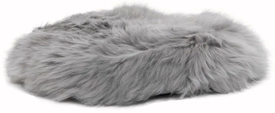 Szara poduszka na krzesło ze skóry owczej Native Natural Round, ⌀ 40 cm