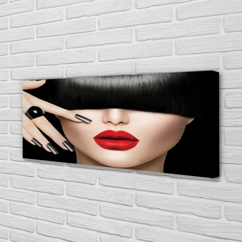 Obraz canvas na ścianę Kobieta z Czerwonymi Ustami