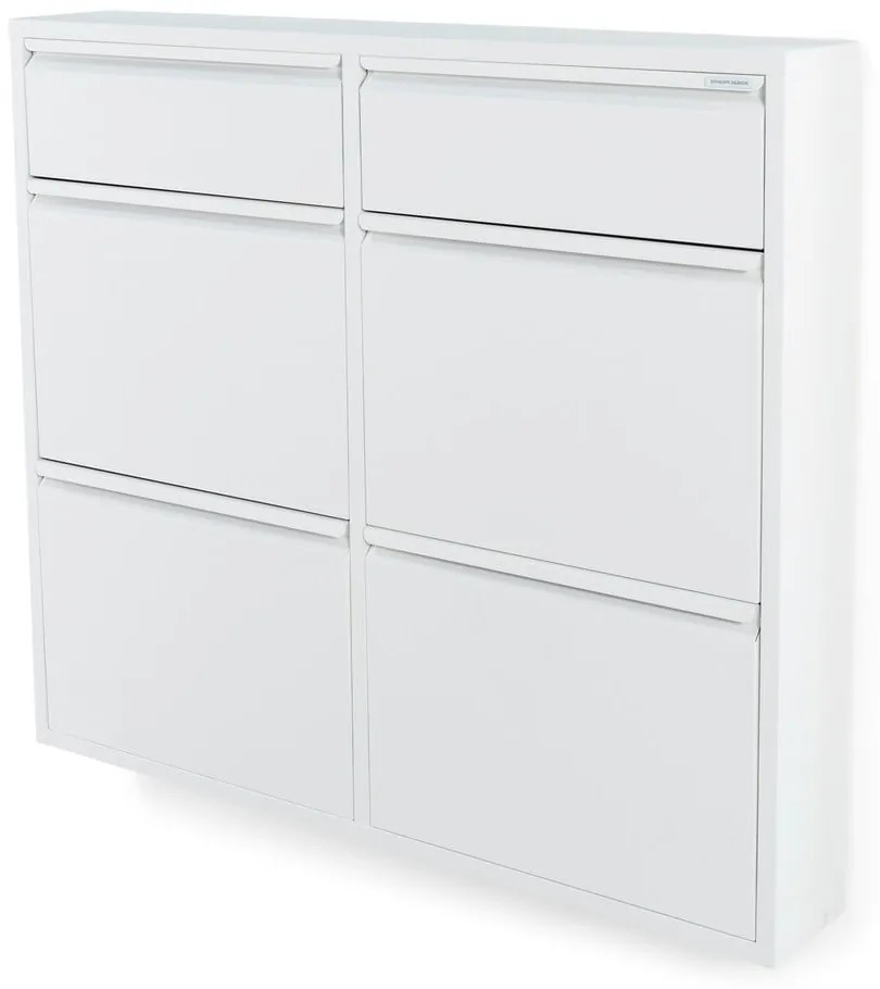 Biała metalowa uchylna szafka na buty 98x86x15 cm Billy – Spinder Design