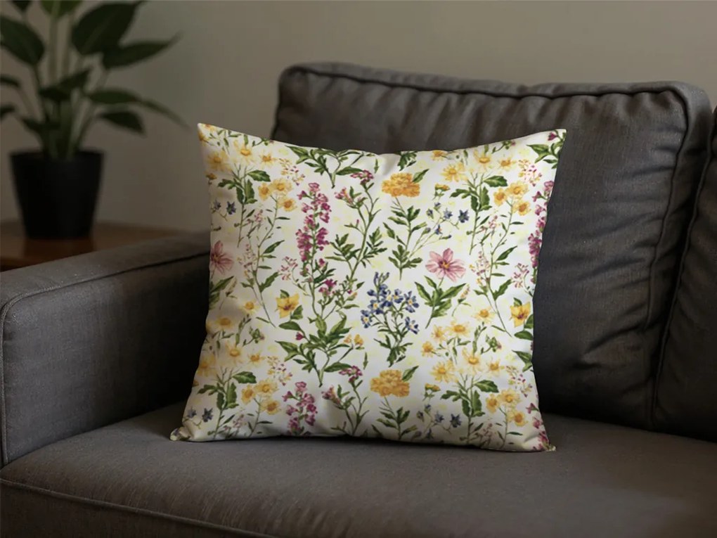 Dekoracyjna poszewka na poduszkę HERBELLE 45x45 cm, kremowy