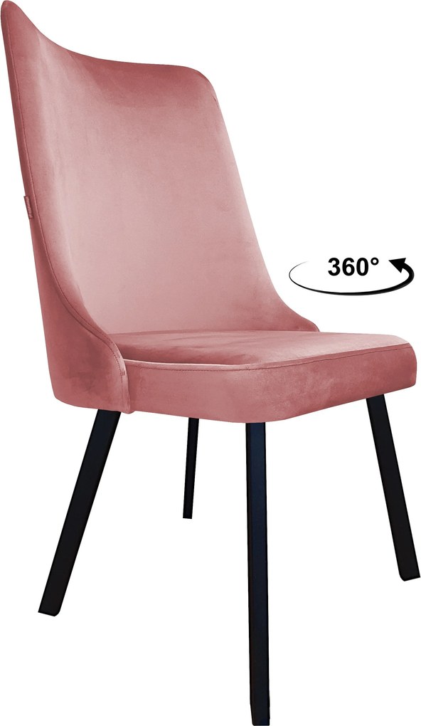 Krzesło Victor tkanina Welur noga metalowa krzesło tapicerowane premium : Kolor nogi - Czarna profil, Kolor tkaniny - VELVET - MG58, Typ siedziska - Siedzisko obrotowe 360°