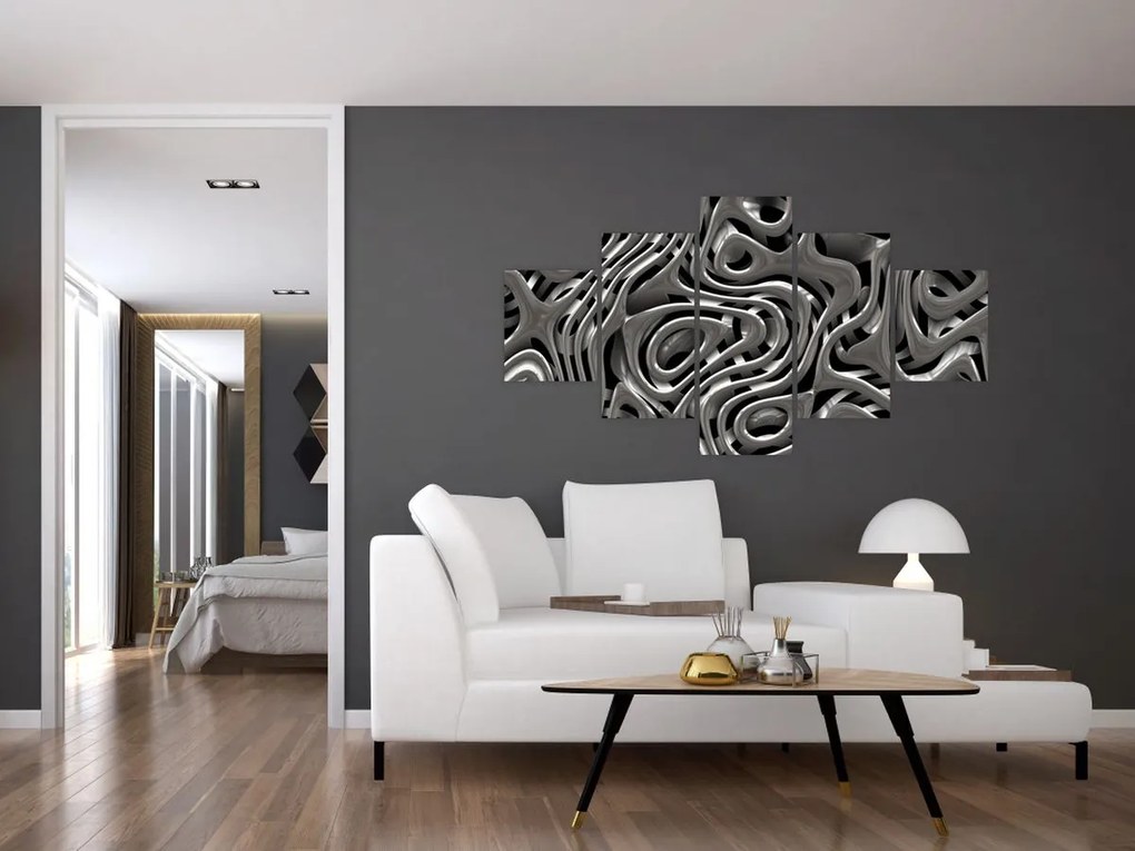Obraz - Metaliczna abstrakcja (125x70 cm)