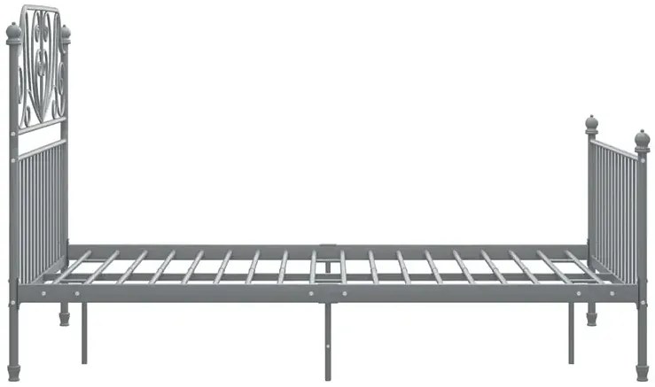 Szare metalowe łóżko w stylu loftowym 140x200 cm - Hadson