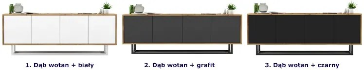 Zestaw zamykanych szafek rtv dąb wotan + biały E3-G43