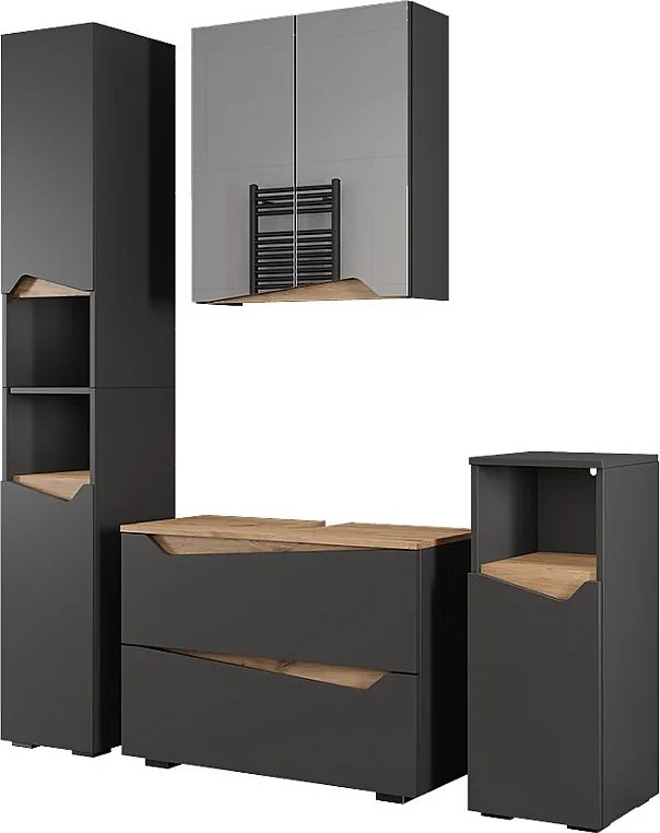 Zestaw mebli łazienkowych antracyt 80x35x57.5 marelle